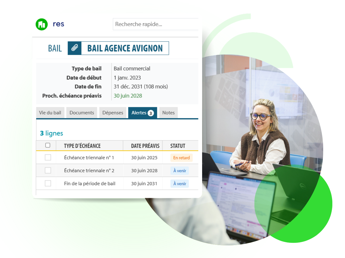 Alertes sur les échéances de baux et contrats